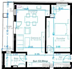 Apartament 2 camere, semidecomandat, 53mp utili, zona Aradului