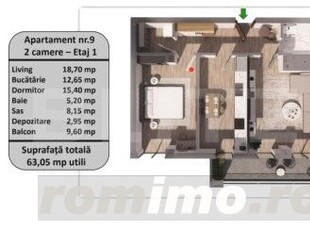 Apartament 2 camere, zona Tractorul-faza de constructie