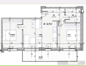 Apartament 3 camere 55 mp, Calea Baciului Petrom,TVA inclus