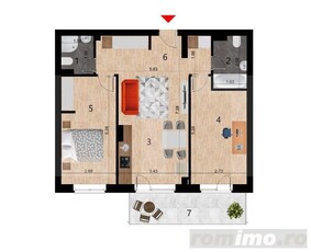 Apartament 3 camere, 64mp, bloc nou, zona Golden Tulip