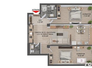 Apartament 3 camere, 80,5 mp, Valea Lupului