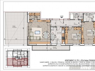 Apartament 3 camere decomandat plus Terasa