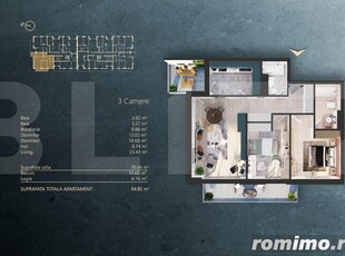 Apartament 3 camere intr-un Ansamblu rezidential Premium, zona Fabricii