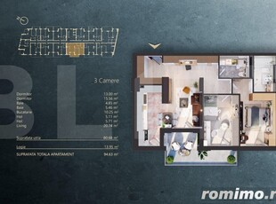 Apartament 3 camere intr-un Ansamblu rezidential Premium, zona Fabricii