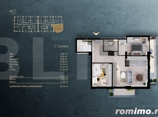 Apartament 3 camere intr-un Ansamblu rezidential Premium, zona Fabricii