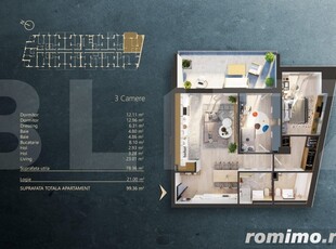 Apartament 3 camere intr-un Ansamblu rezidential Premium, zona Fabricii