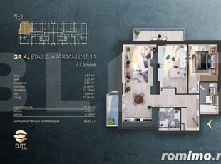 Apartament 3 camere intr-un Ansamblu rezidential Premium, zona Fabricii