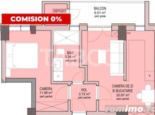 Apartament 43 mpu 2 camere cu lift zona Doamna Stanca Sibiu