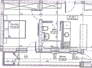 Apartament cu 2 camere, semifinisat, 46 mp, zona Apahida