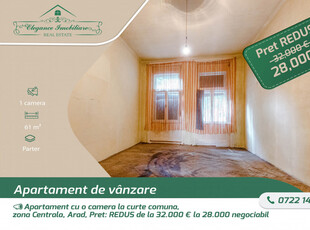 Apartament cu o camera la curte comuna, zona Centrala, Arad