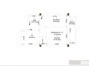 Apartament de 1 camera intr-o zona rezidentiala, semifinisat, cartier Oncea