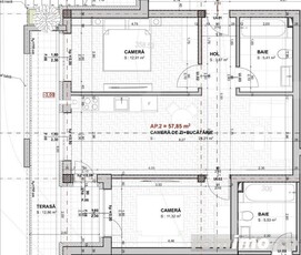 Apartament de 3 camere, 58 mp, terasa 13mp, Apahida