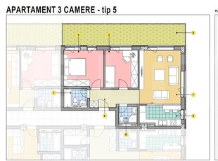 Apartament de 3 camere, 59mp utili, cu gradină Calea Moldovei!