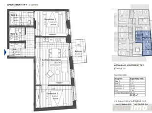 Apartament de 3 camere, etaj intermediar, semifinisat, zona Semicentrala