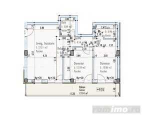 Apartament de 3 camere, semidecomandat, bloc nou, zona Pod IRA