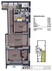 Apartament de 3 camere semifinisat, 81mp, bloc nou, zona linistita