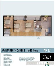 Apartament de 4 camere, 89mp utili, bloc nou