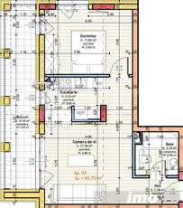 Apartament de vanzare, doua camere, 41 mp , etaj intermediar, zona Tineretului