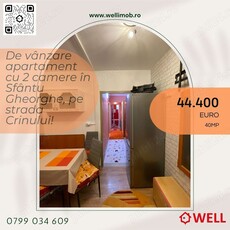 De vânzare apartament cu 2 camere în Sfântu Gheorghe, pe strada Crinului!