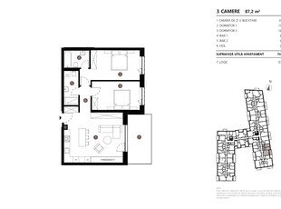 ERA by HEXAGON - Apartament 3 camere, finisat