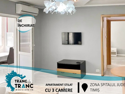 Apartament stilat cu 3 camere,în zona Spitalul Județean(ID:28908)