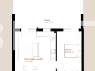 Apartament 2 camere, 53,35 mp + terasa 45,73 mp, zona Vivo