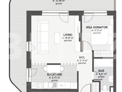 Apartament 2 camere, etaj intermediar, terasa, zona Eroilor!