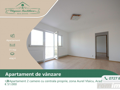Apartament 2 camere cu centrala proprie, Zona Aurel Vlaicu, Arad
