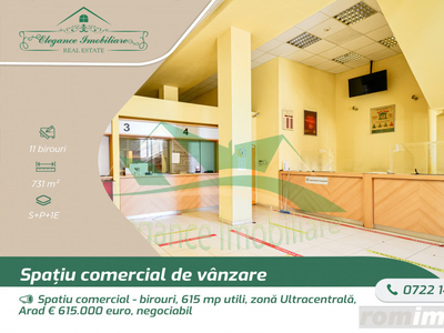 Spatiu comercial - birouri, 615 mp utili, zonă Ultracentral