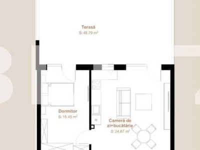 Apartament 2 camere, 50,02 mp + terasa 48,79 mp, zona exclusivista Vivo