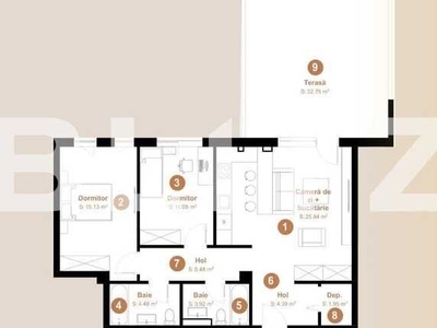 Apartament 3 camere, 71,79 mp + terasa 32,79, zona exclusivista Vivo