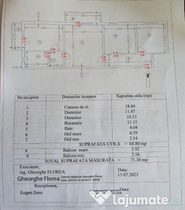 Apartament 3 camere PIATA VECHE etajul 1/ centrala pe gaz