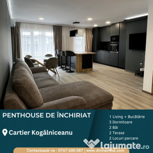 Penthouse de închiriat, Cart. Kogalniceanu, 2 Terase