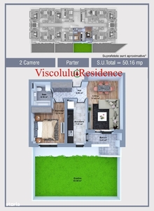 Apartament 2 camere Metrou Pacii + Curte 43mp Viscolului Residence