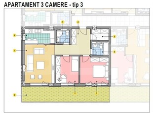 Apartament de 3 camere, 67mp utili, gradina 22mp, Calea Moldovei!