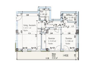 Apartament de 3 camere, semidecomandat, bloc nou, zona Pod IRA