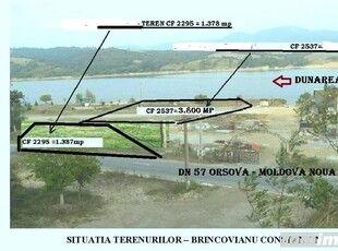 Vind teren pe malul de dunarii spre cazanele dunarii de 3.800 mp