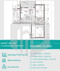 Apartament 3 camere - 89 mpu -Decomandat - Doamna Stanca - 0% Comision