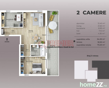 Metrou D Leonida - Finisaje premium - 2 Camere 73 mp