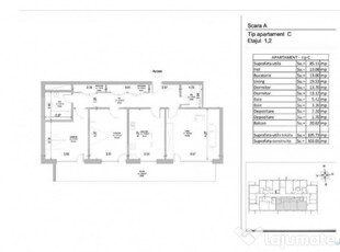 Apartament 3 camere, decomandat 85 mp + terasa panoramica la