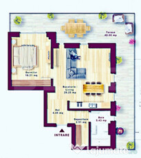 Apartament cu 2 camere +dressing+terasa 40 mp, view zona lou