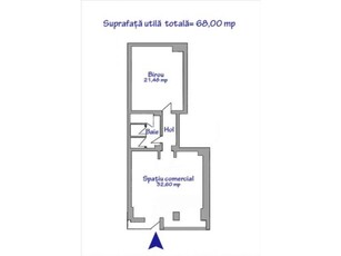 Spatiu comercial de inchiriat, zona Republicii, 67,48 mp