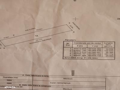 Teren 3968 mp intravilan Smeura 40 Euro/mp usor negociabil