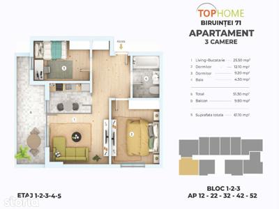 Apartament 3 camere Onesti