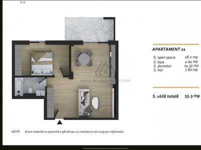 Apartament finisat 55,3 mp cu balcon de 9mp in zona Terra Valea Chintaului