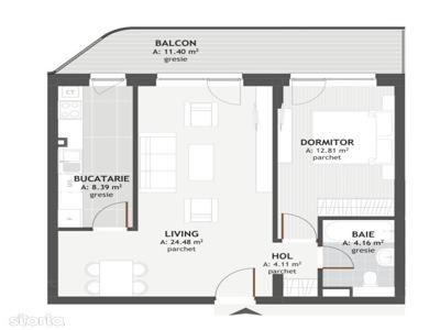 Apartament de 2 camere,54mp,Balcon 11mp,etaj intermediar,zona Eroilor