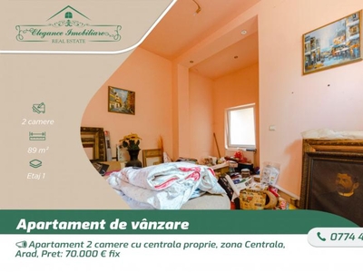 Apartament 2 camere cu centrala proprie , zona centrala, Arad