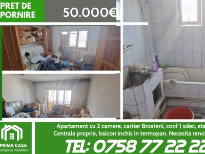 Apartament cu 2 camere ~ zona Colegiu / Brosteni ~ etaj 4 ~ conf 1 sdec sporit ~ Pret: 50.000 neg.