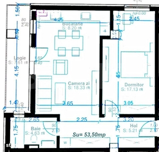 Apartament 2 camere, semidecomandat, 53mp utili, zona Aradului