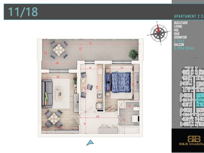 Apartament de 2 camere in faza de proiect, zona Metalurgiei